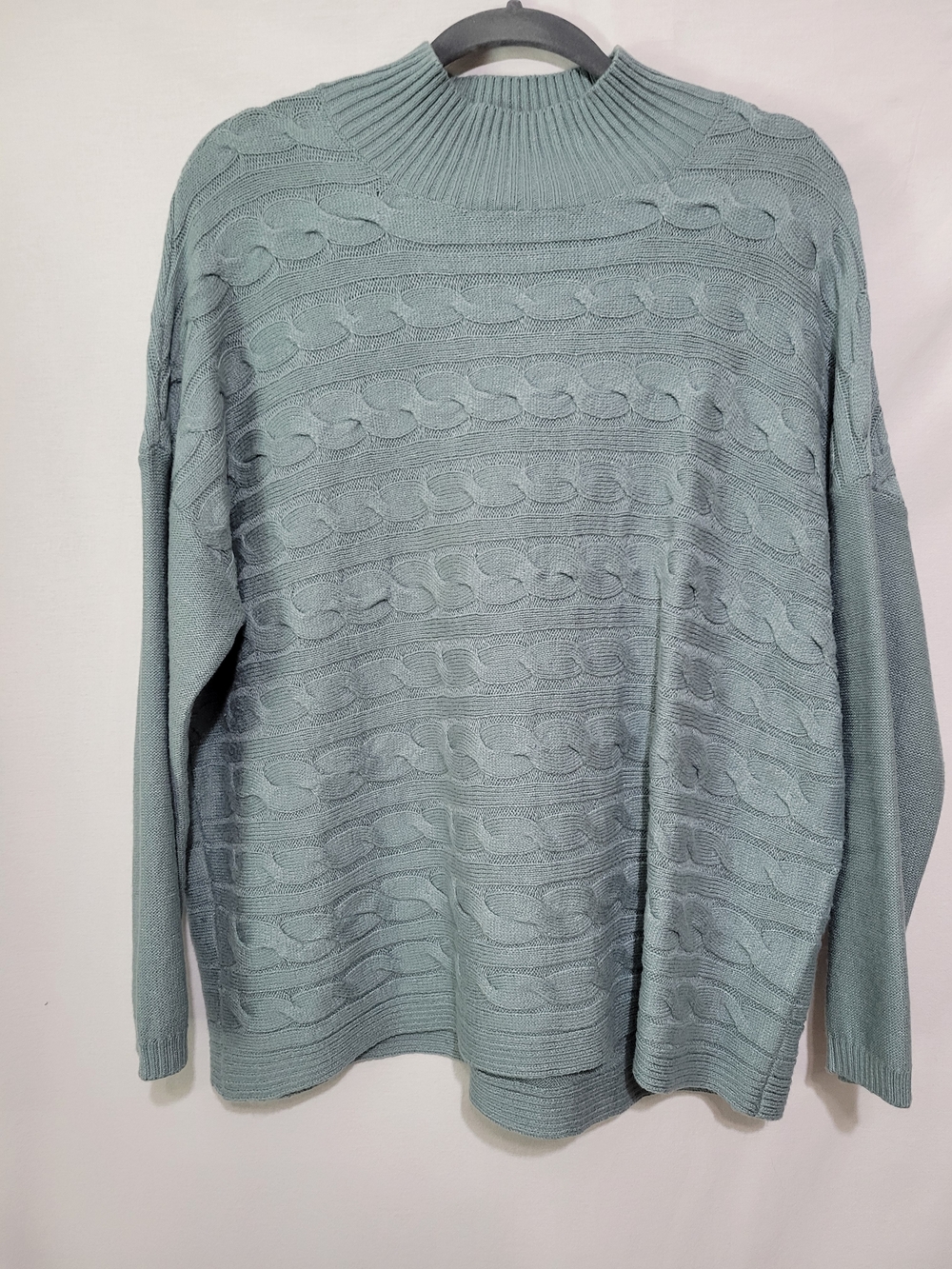 J. Jill Cable-Knit Mock Neck Sweater in Sage